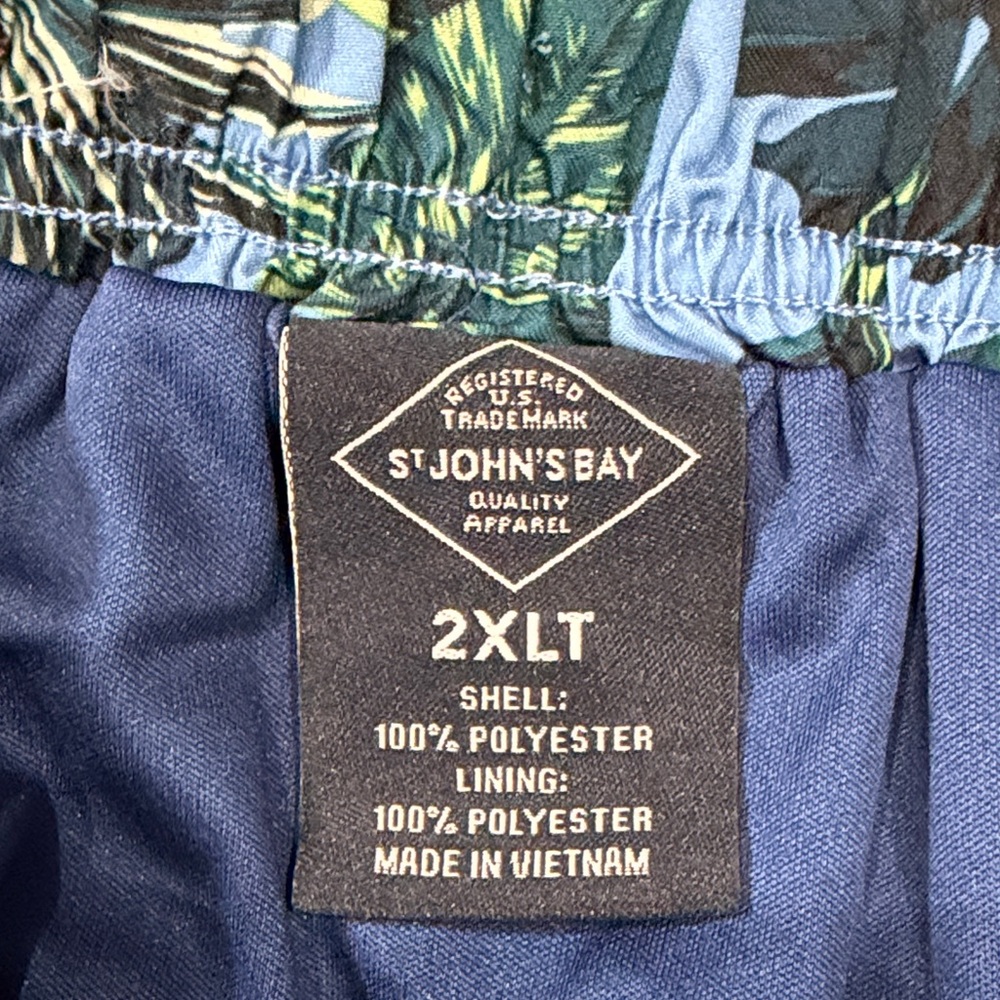 St.John’s Bay, size 2XLT,Floral Blue Men's Swim Shorts - Picture 10 of 17